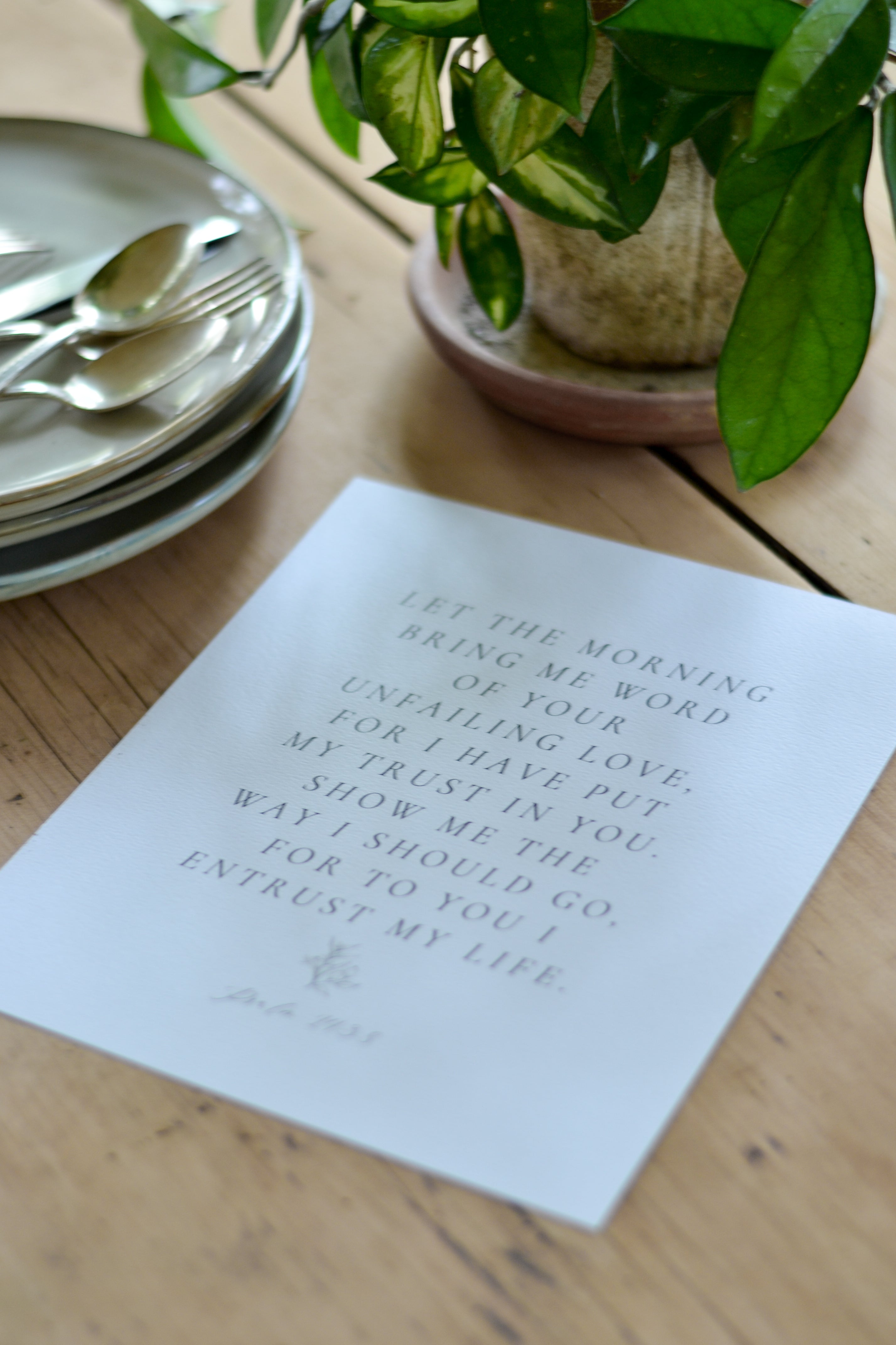 Let The Morning Bring Me Word Of Your Unfailing Love Printable - Aimee Weaver Designs