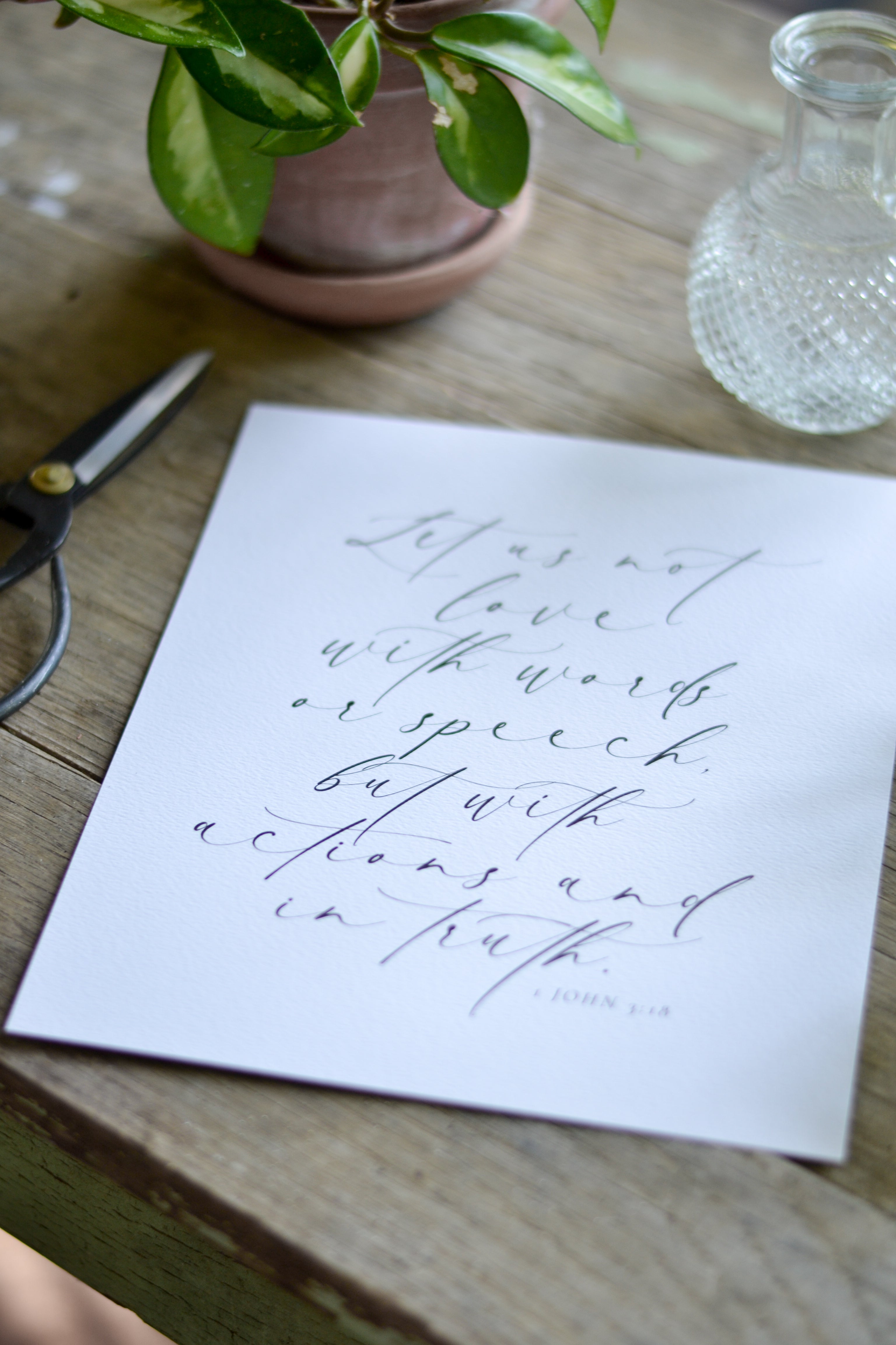 Let Us Not Love With Words Printable - Aimee Weaver Designs