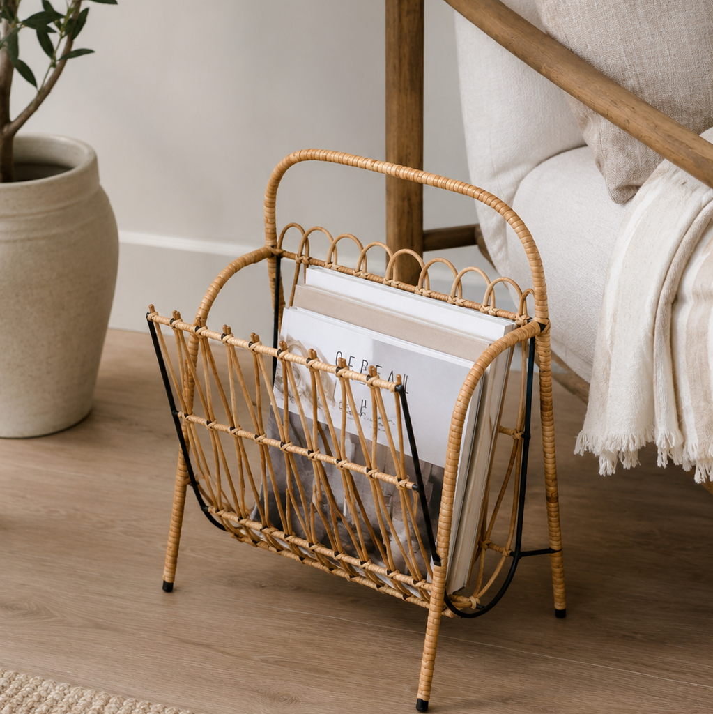 Rattan Magazine Holder - Aimee Weaver Designs