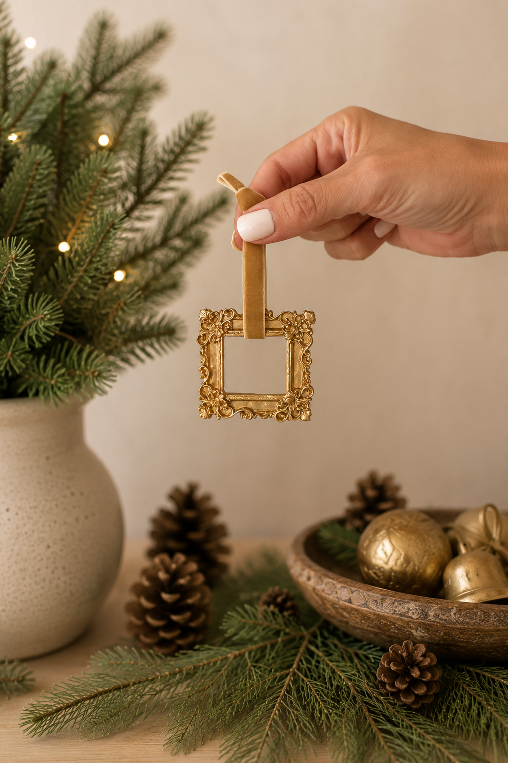 Gold Frame Ornaments | Set of 5 - Aimee Weaver Designs