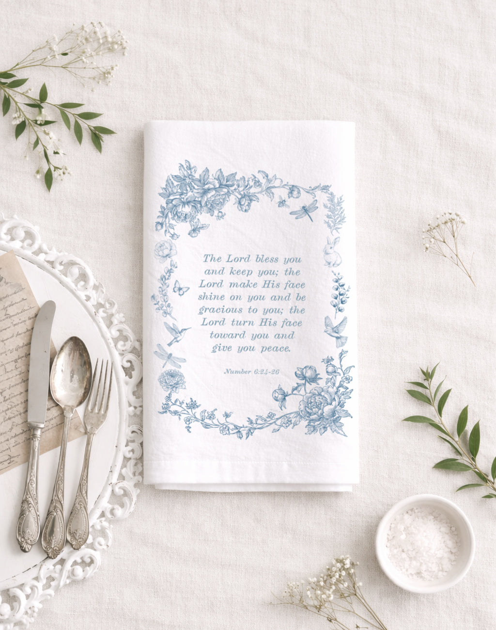 The Lord Bless You Tea Towel - Aimee Weaver Designs