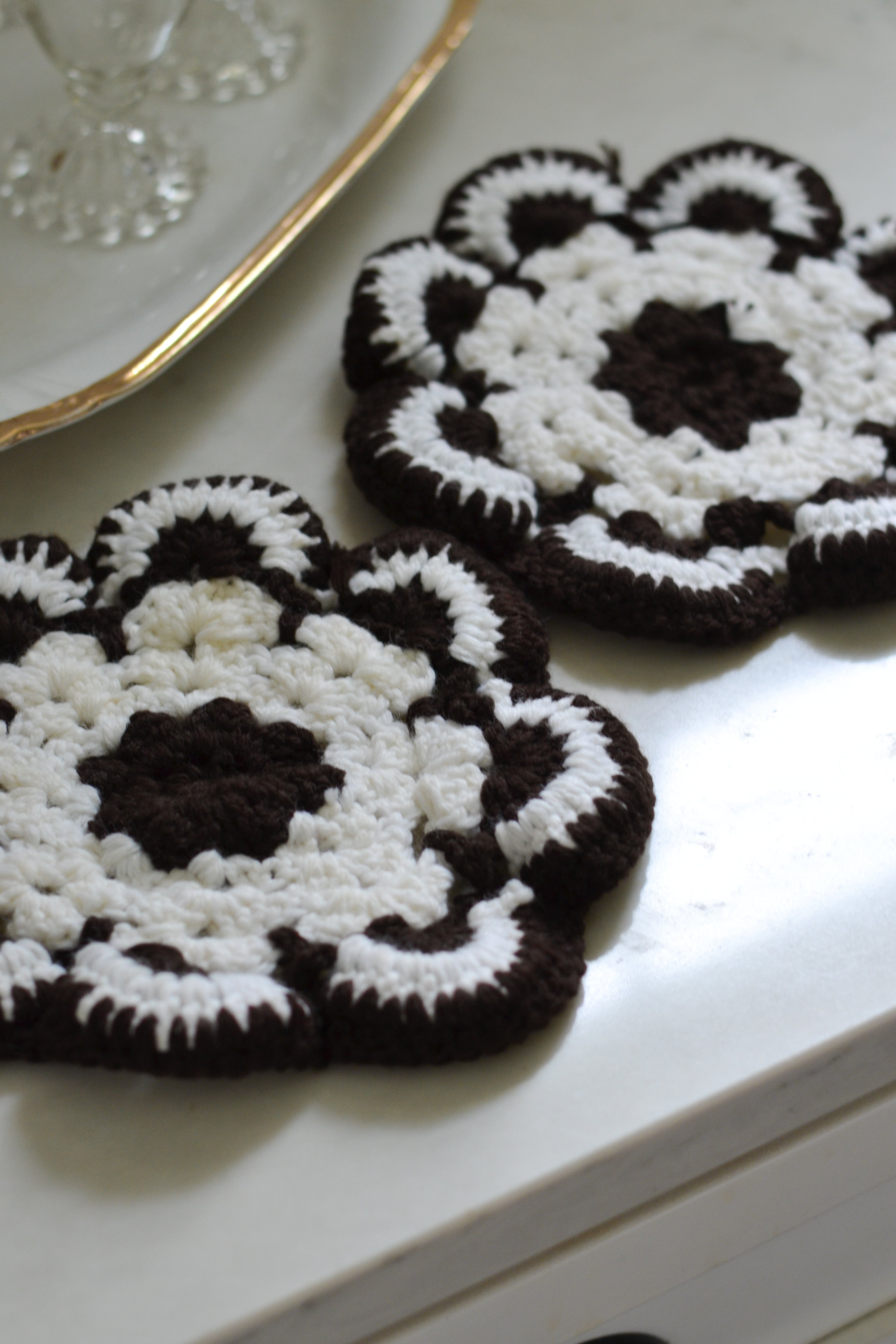 Vintage Crocheted Hot Pad | Set of 2 - Aimee Weaver Designs