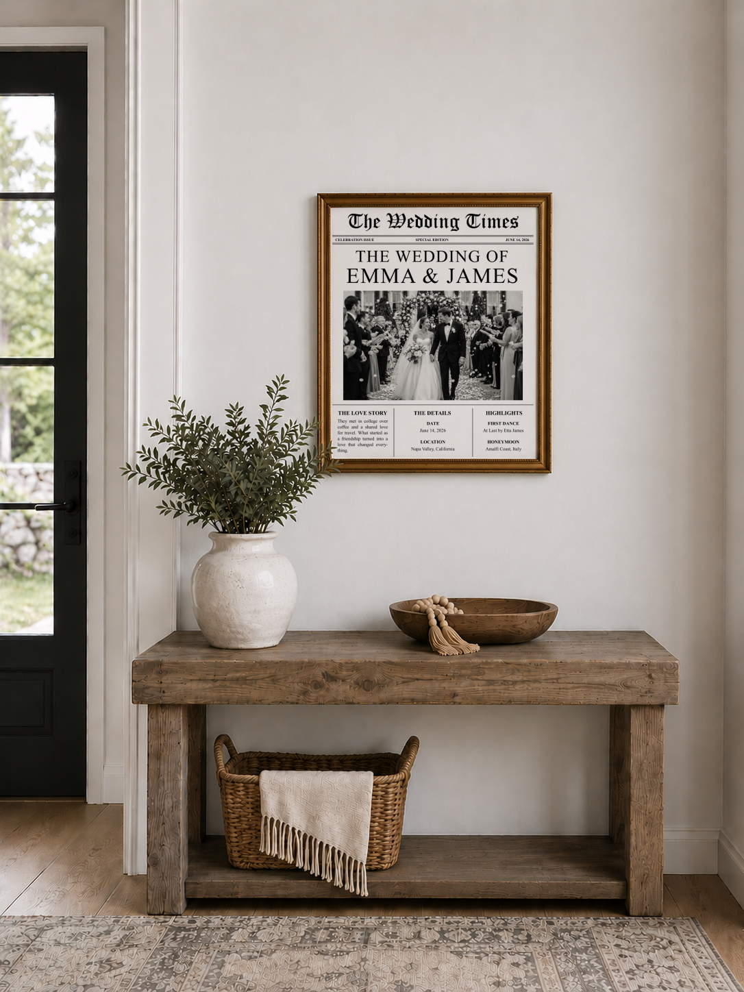 Custom Wedding Newspaper Print - Aimee Weaver Designs