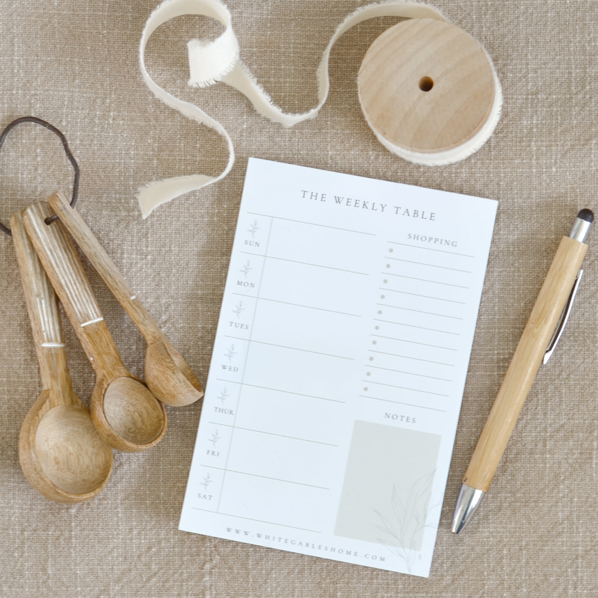 Weekly Table Menu Planning Pad – White Gables Home