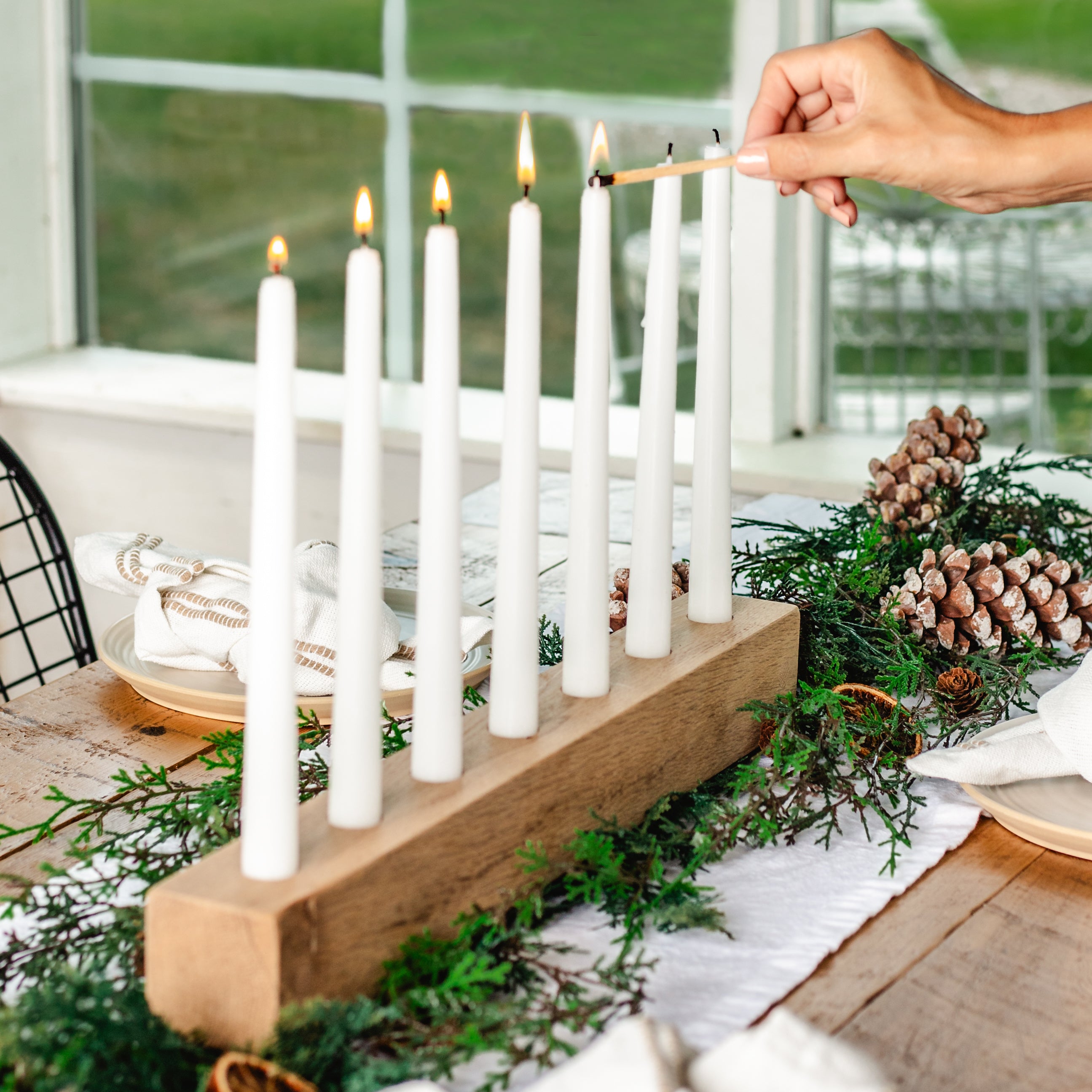 Wood Taper Candle Holder – White Gables Home