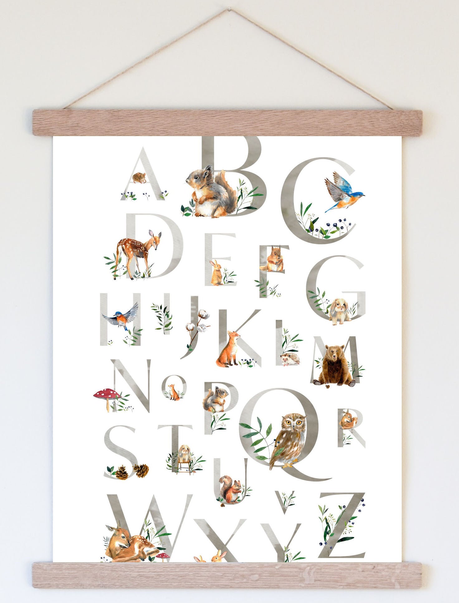 Woodsy Letters Canvas Artwork - Aimee Weaver Designs