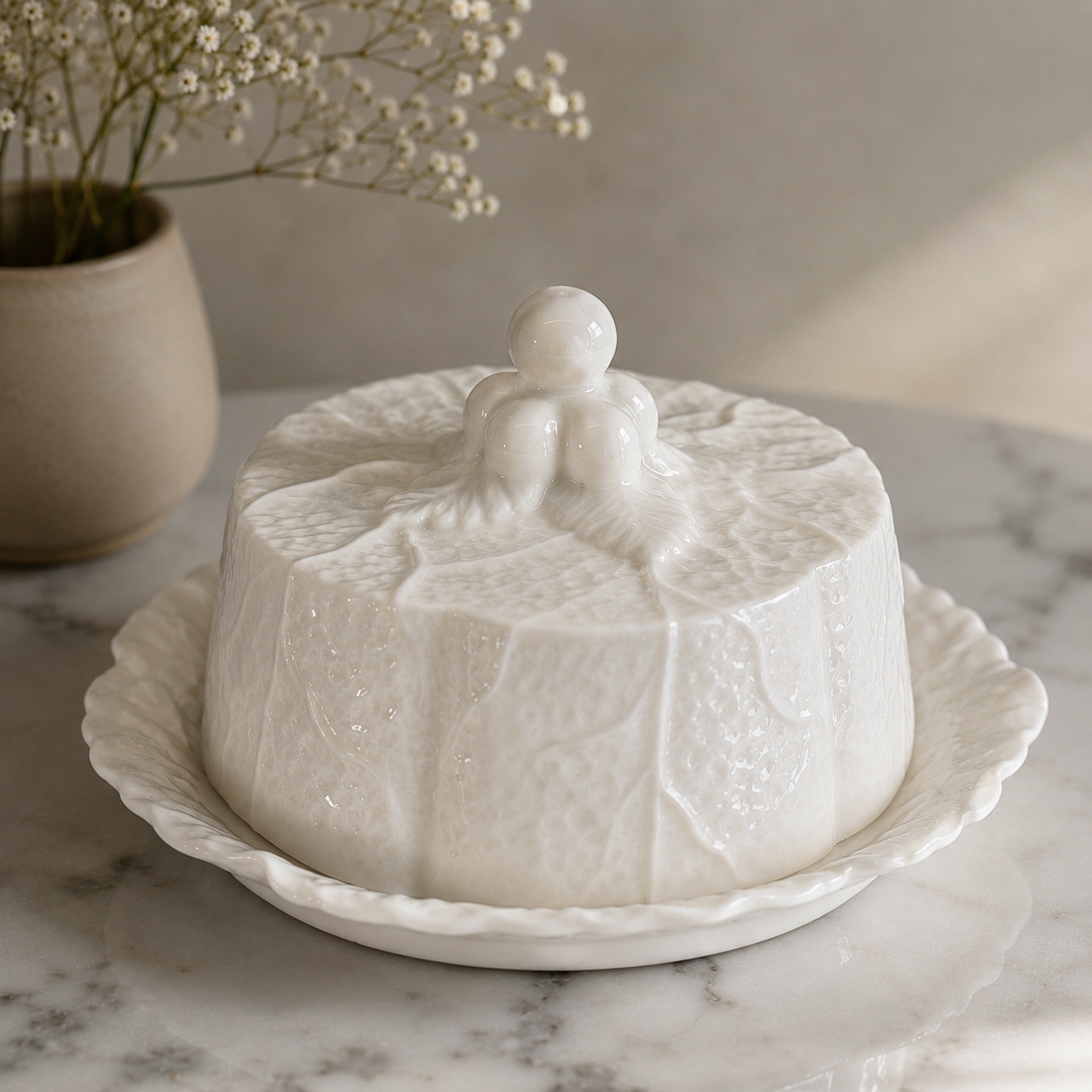 White Ceramic Butter Dish - Aimee Weaver Designs