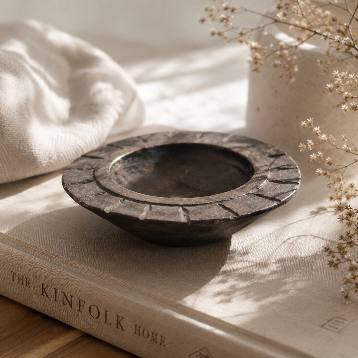 Vintage Carved Wood Bowl - Aimee Weaver Designs