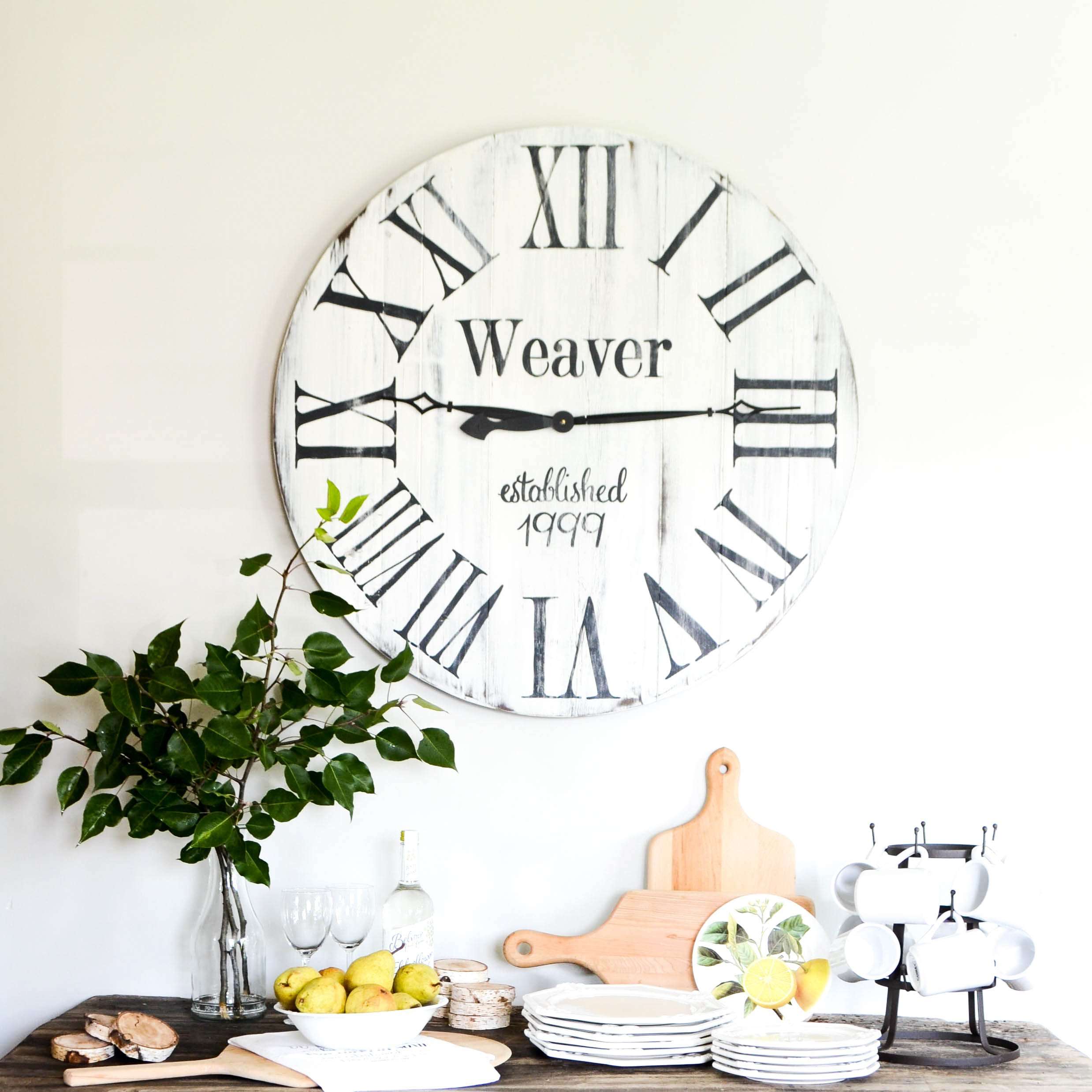 Round Reclaimed Wood Clock - Aimee Weaver Designs