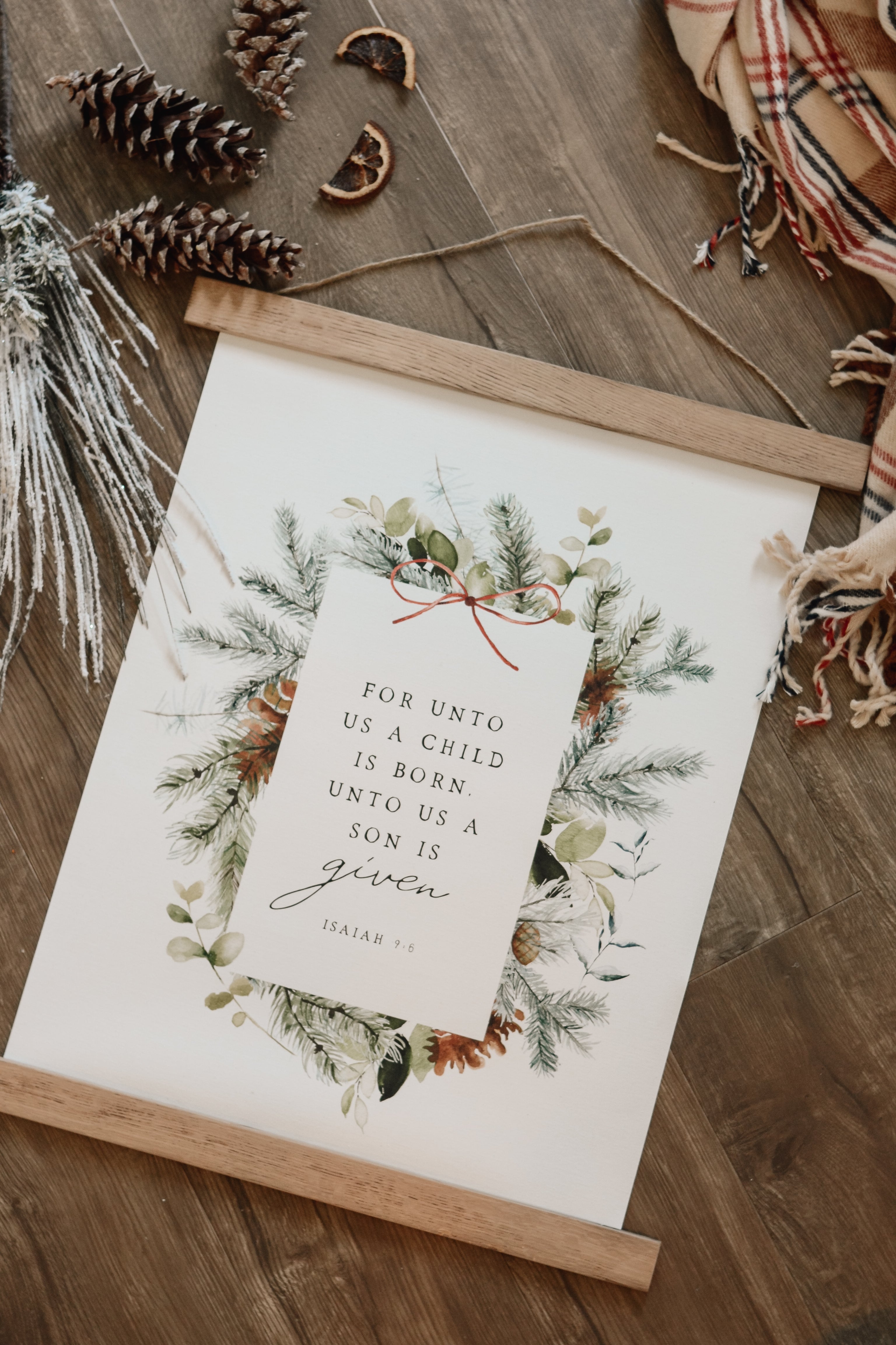 For Unto Us A Child Is Born Canvas Wall Hanging - Aimee Weaver Designs