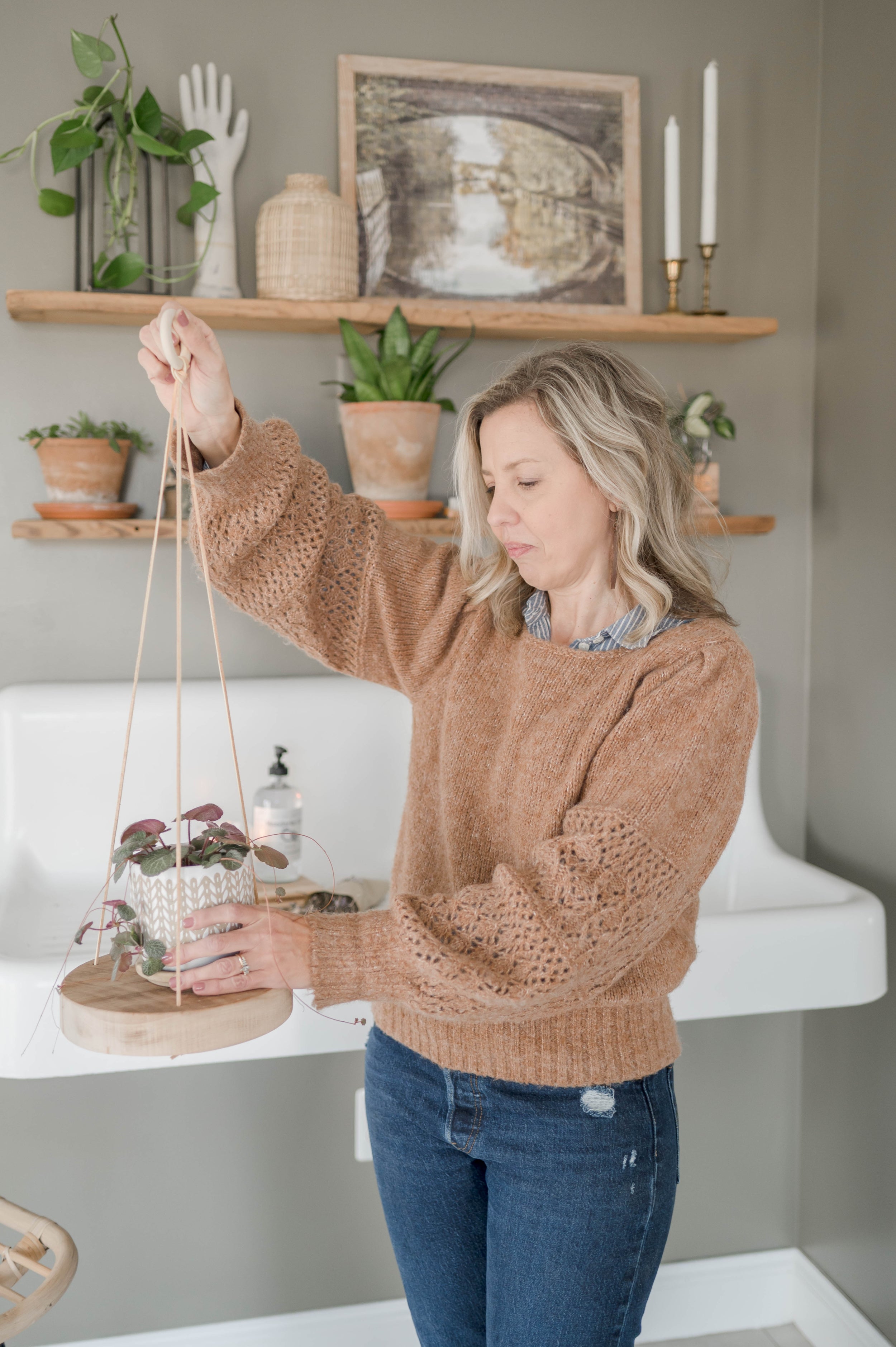 Wood Hanging Shelf - Aimee Weaver Designs