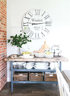 Round Reclaimed Wood Clock - Aimee Weaver Designs