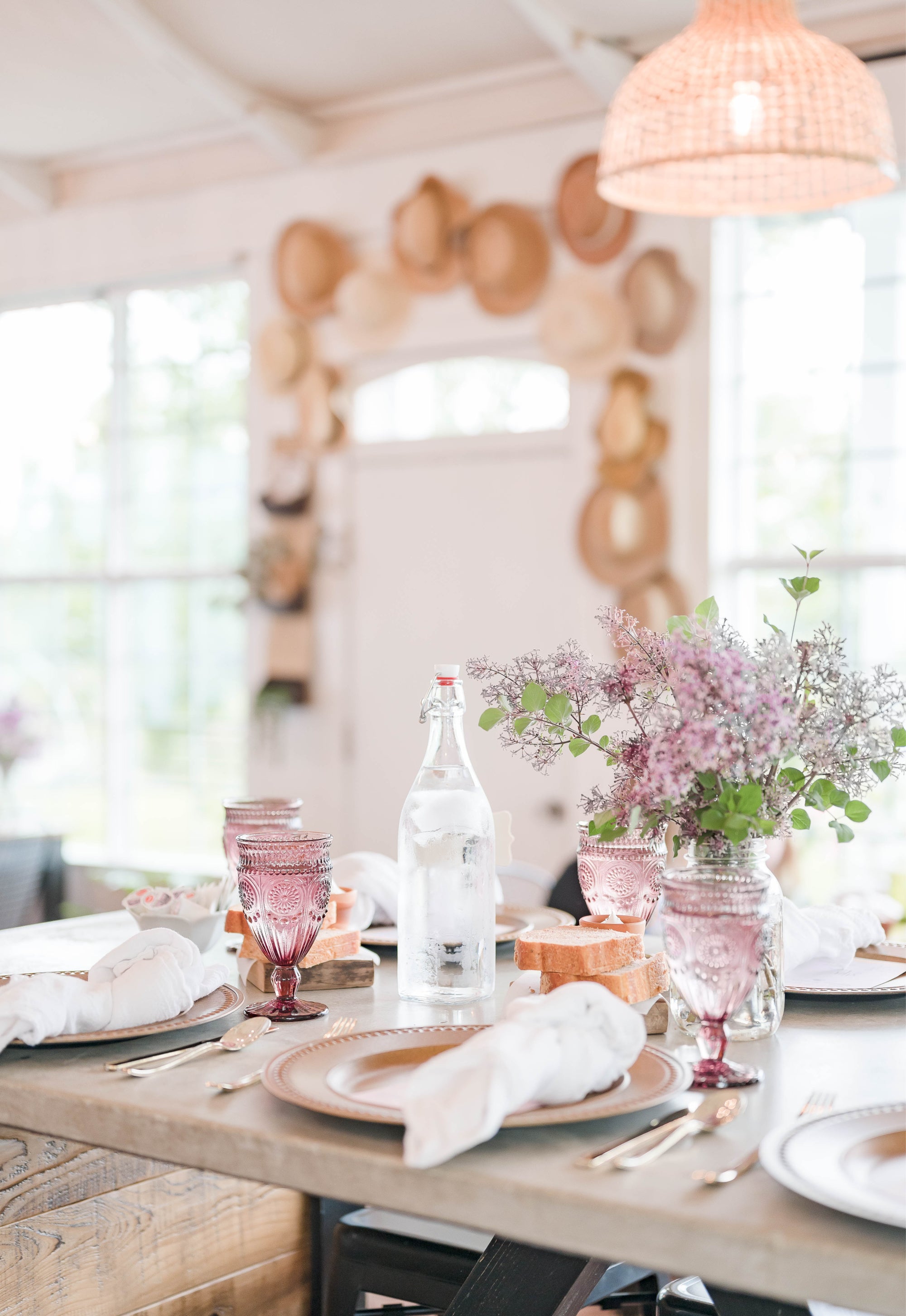 Purple Glass Goblets Rental - Aimee Weaver Designs